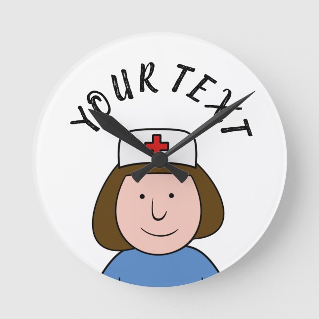 Krankenschwester Runde Wanduhr (Vorderseite)