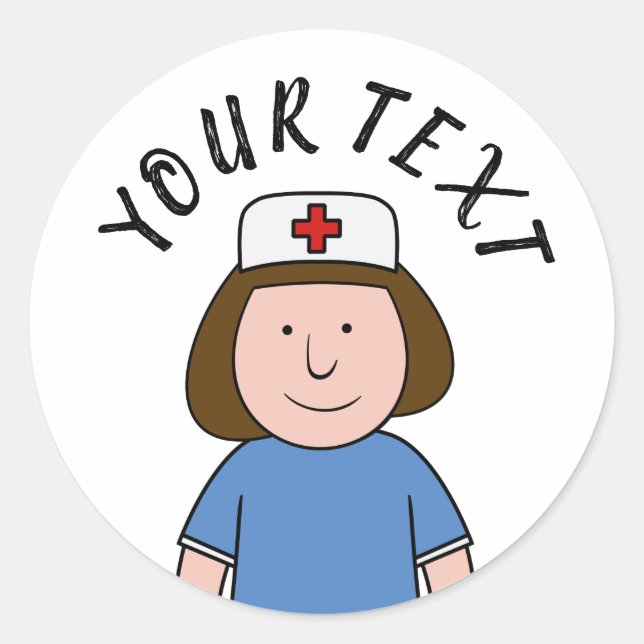 Krankenschwester Runder Aufkleber (Vorderseite)