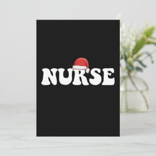 Krankenschwester Santa Hut Weihnachten Pflege Einladung