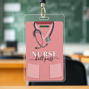 Krankenschwester Scrubs Rosa Hemd Stethoskop Halle Ausweis