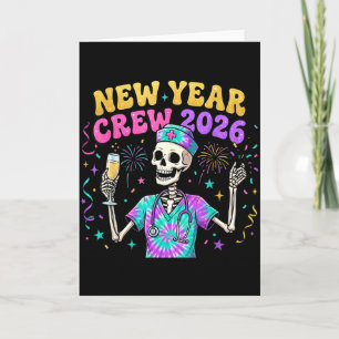 Krankenschwester Skelett Neujahrs-Crew 2026 Lustig Karte