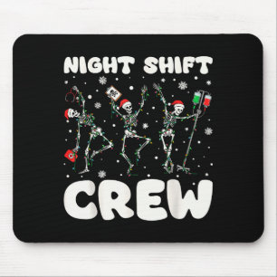 Krankenschwester Skelett tanzt Weihnachts-Nachtsch Mousepad