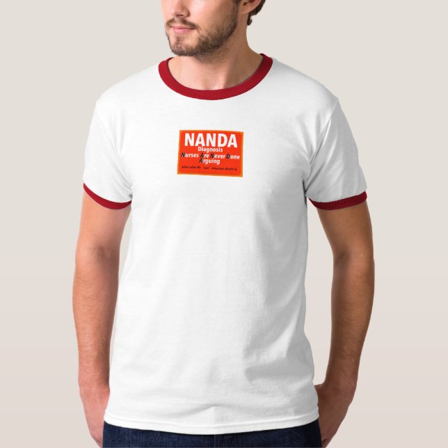 Krankenschwester Spaß: NANDA Print Novelty T-Shirt (Vorderseite)