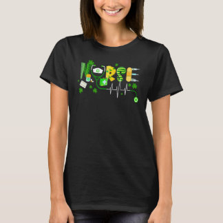 Krankenschwester St. Patrick's Day Glückliche Kran T-Shirt