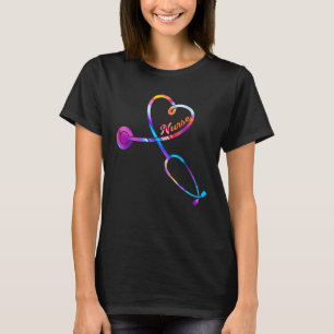 Krankenschwester Stethoskop Herzschlag EKG Pflege T-Shirt