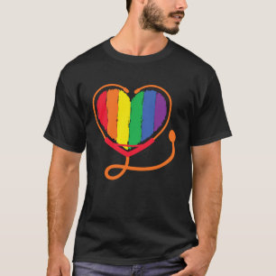 Krankenschwester Stethoskop Lesbisch Gay LGBTQ Tra T-Shirt