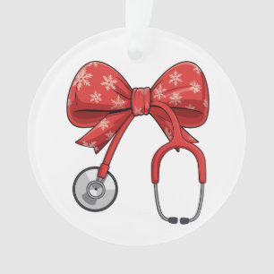 Krankenschwester Stethoskop Weihnachts-Schleife Ko Ornament