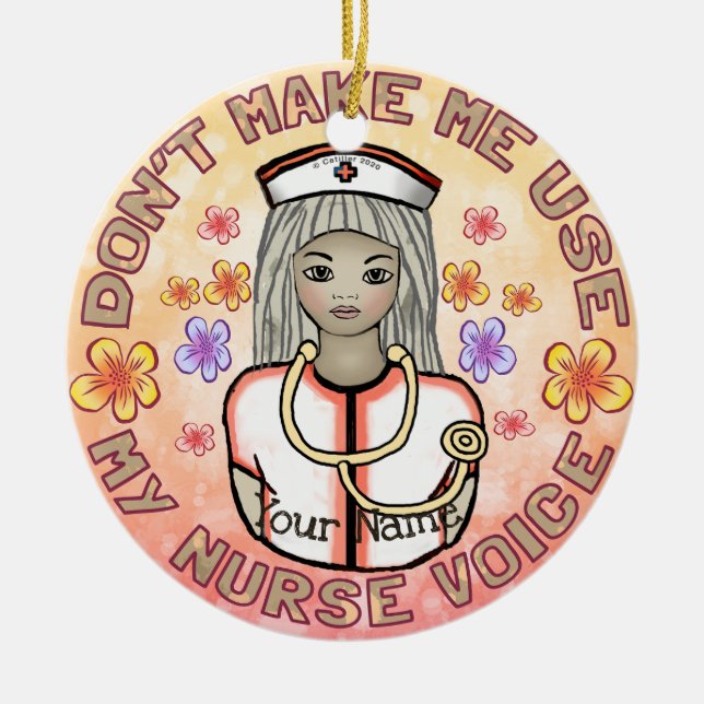 Krankenschwester Stimme Keramik Ornament (Vorne)