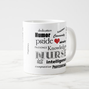 Krankenschwester Stolz-Attribute+rotes Herz Jumbo-Tasse