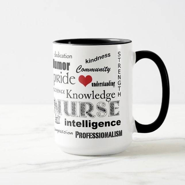 Krankenschwester Stolz-Attribute+Rotes Herz Tasse (Rechts)