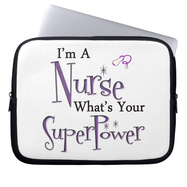Krankenschwester-Supermacht Laptopschutzhülle (Vorderseite)