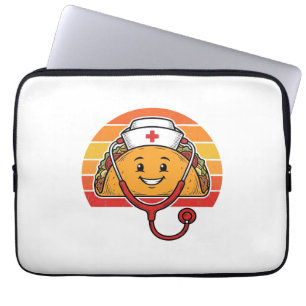Krankenschwester Taco Retro Vintage Gravur Design_ Laptopschutzhülle