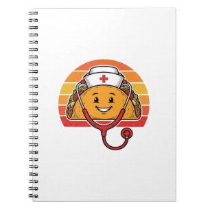 Krankenschwester Taco Retro Vintage Gravur Design_ Notizblock