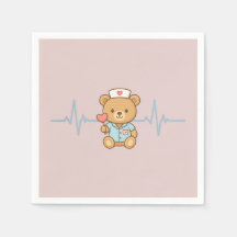 Krankenschwester-Teddybär-Party-Serviette