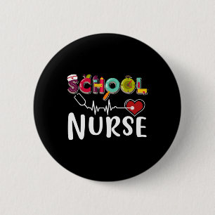 Krankenschwester und Krankenpfleger, die sich in d Button