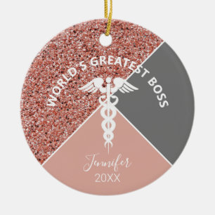 Krankenschwester und medizinische Rose Gold Person Keramik Ornament