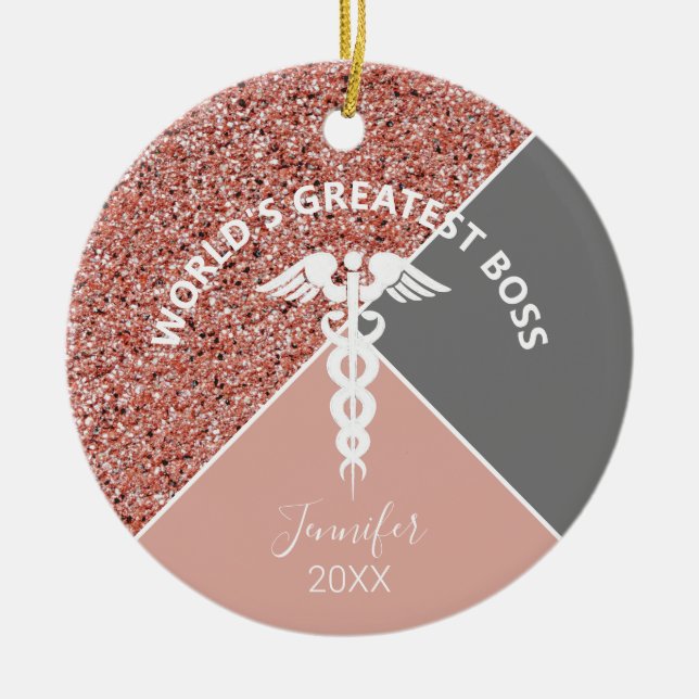 Krankenschwester und medizinische Rose - Personali Keramik Ornament (Vorne)