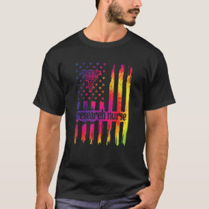 Krankenschwester Us Flagge Forschung Pflege T-Shirt