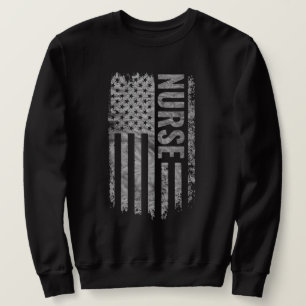 Krankenschwester USA-Flagge Distressed-Design Sweatshirt