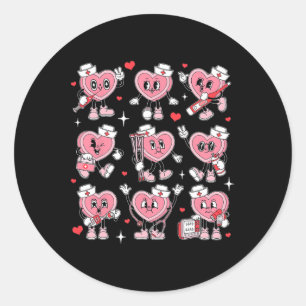 Krankenschwester Valentine Candy Heart Er Icu Nicu Runder Aufkleber