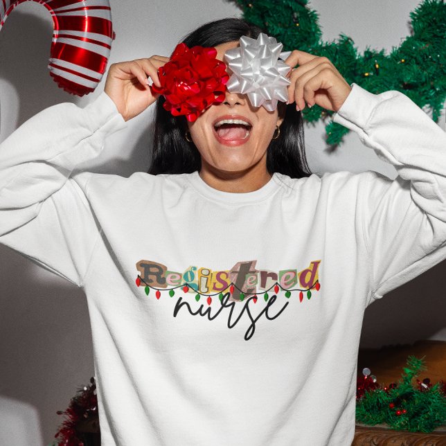 Krankenschwester Vintage Scrapbooking Sweatshirt (Registered nurse retro vintage scrapbooking style Christmas)