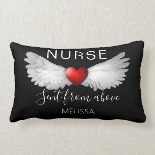 Krankenschwester von oben Angel Wings Herzname Lendenkissen