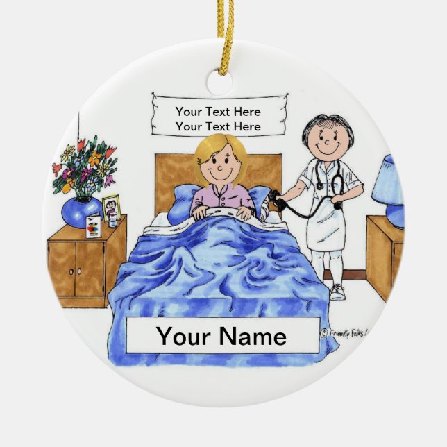 Krankenschwester - Weibliche, erwachsene Keramik P Keramik Ornament (Vorne)