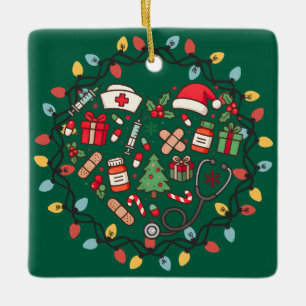 Krankenschwester-Weihnachtsdekoration Keramikornament