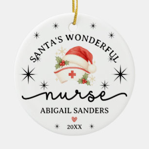 Krankenschwester-Weihnachtsschmuck Individuelles D Keramik Ornament