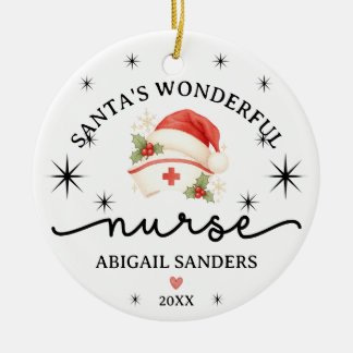 Krankenschwester-Weihnachtsschmuck Individuelles D Keramik Ornament