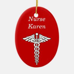 Krankenschwester-Weihnachtsverzierung Keramikornament