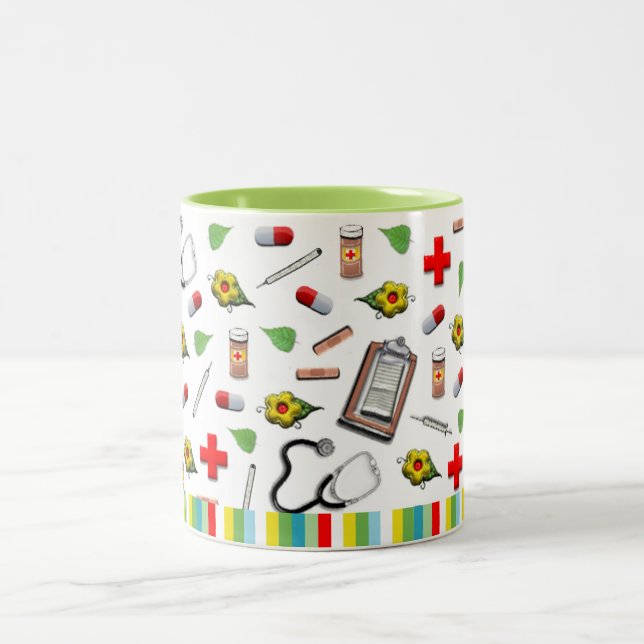 Krankenschwester Zweifarbige Tasse (Mittel)