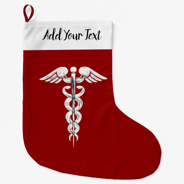 Krankenschwestercaduceus-medizinisches Großer Weihnachtsstrumpf (Vorderseite)