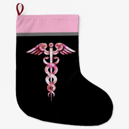 Krankenschwestercaduceus-medizinisches Großer Weihnachtsstrumpf