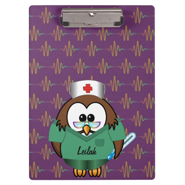 Krankenschwestereule Klemmbrett (Vorderseite)