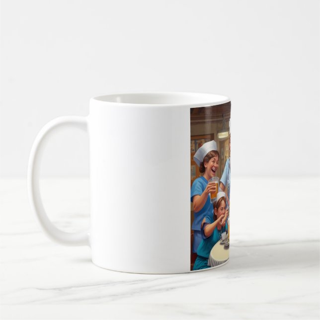 Krankenschwestern brauen Hoffnung, Ärzte pour care Kaffeetasse (Links)