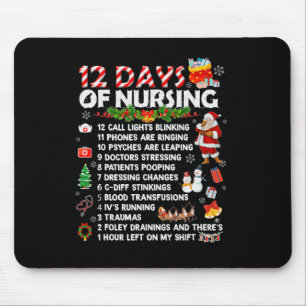 Krankenschwestern Frohe Weihnachten Spaß 12 Tage D Mousepad