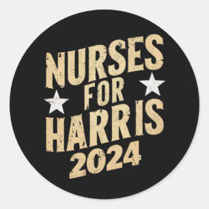 Krankenschwestern für Harris 2024 USA Runder Aufkleber