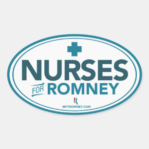 Krankenschwestern für Mitt Romney 2012 (ovaler Ovaler Aufkleber