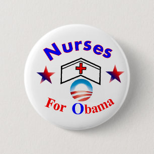 Krankenschwestern für Obama-Knopf Button