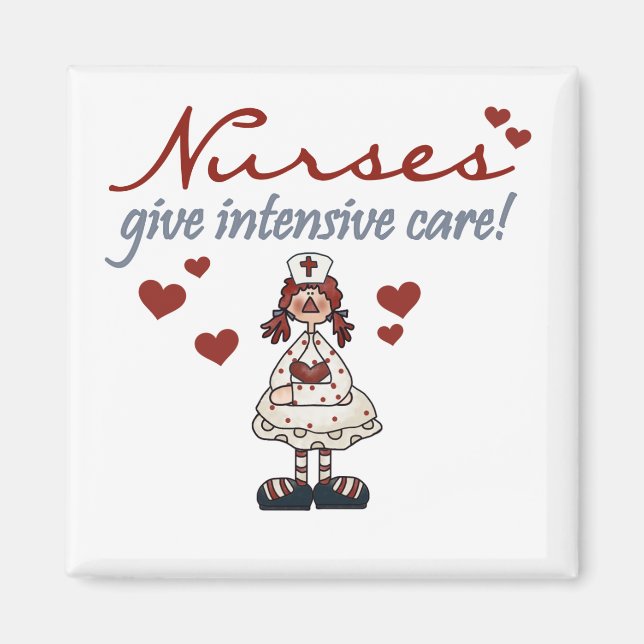Krankenschwestern geben intensive Pflege T - Shirt Magnet (Vorne)