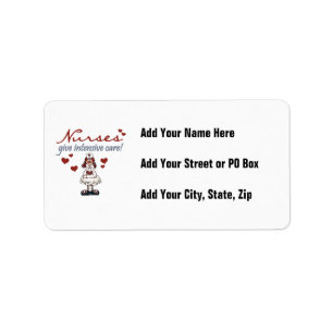 Krankenschwestern geben intensive Sorgfalt-T - Adressaufkleber