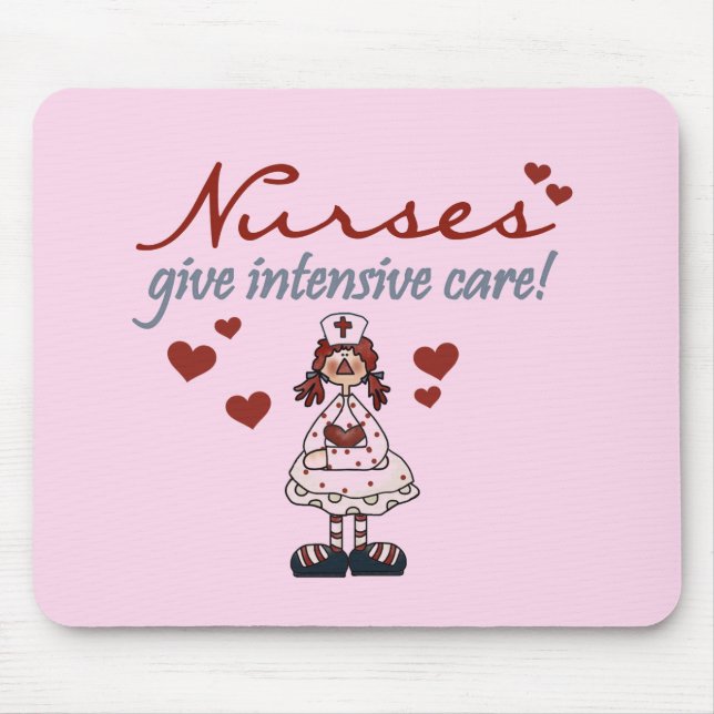 Krankenschwestern geben Intensivpflege-T-Shirts un Mousepad (Vorne)