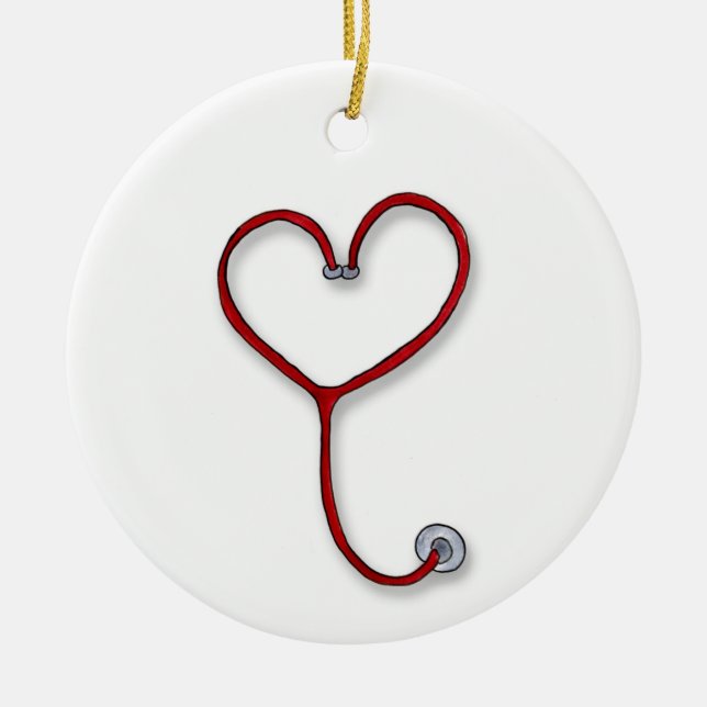 Krankenschwestern interessieren sich mit Herzen - Keramikornament (Vorne)