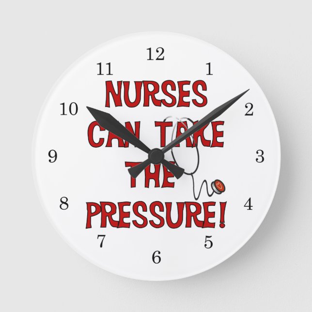 Krankenschwestern können den Druck nehmen Runde Wanduhr (Vorderseite)