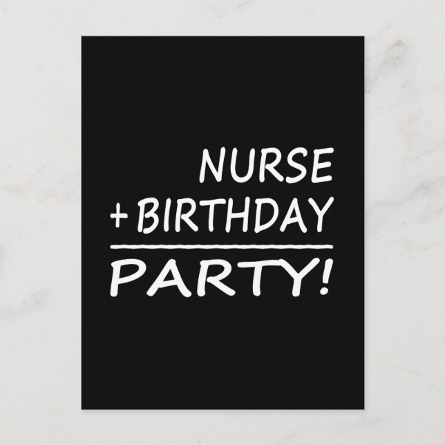 Krankenschwestern : Krankenpflege + Geburtstag = P Einladungspostkarte (Vorderseite)