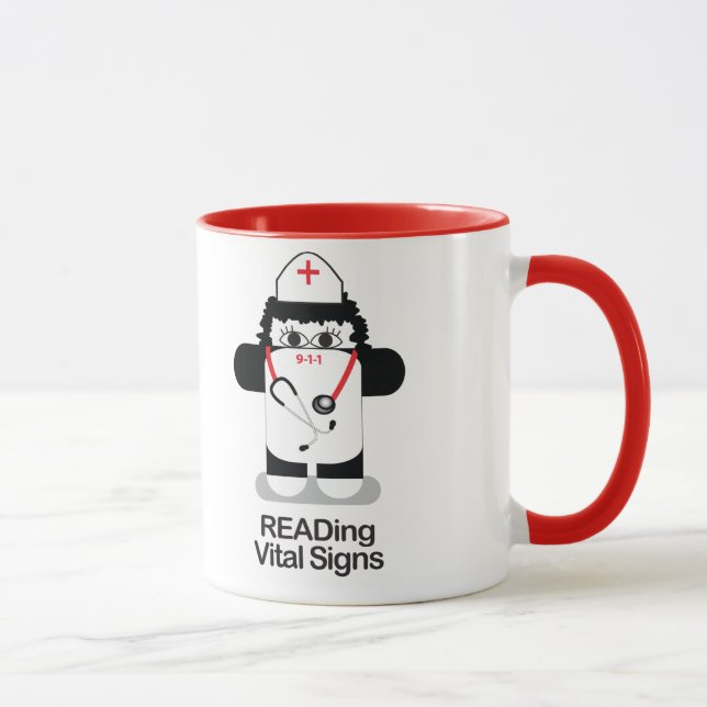 Krankenschwestern LASEN Lebenszeichen Tasse (Rechts)