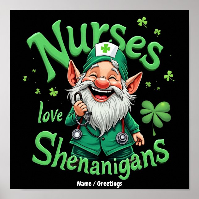 Krankenschwestern lieben Schabernack – St. Patrick Poster (Vorne)