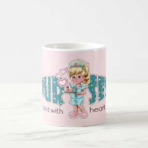 Krankenschwestern machen das mit Herz. Geschenk fü Kaffeetasse