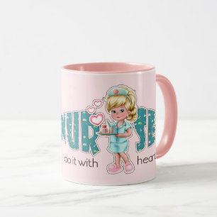 Krankenschwestern machen das mit Herz. Geschenk fü Tasse